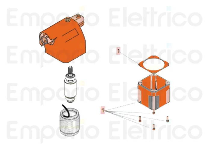 faac ricambio corpo e calotta 412 dx nero texturized 63003279