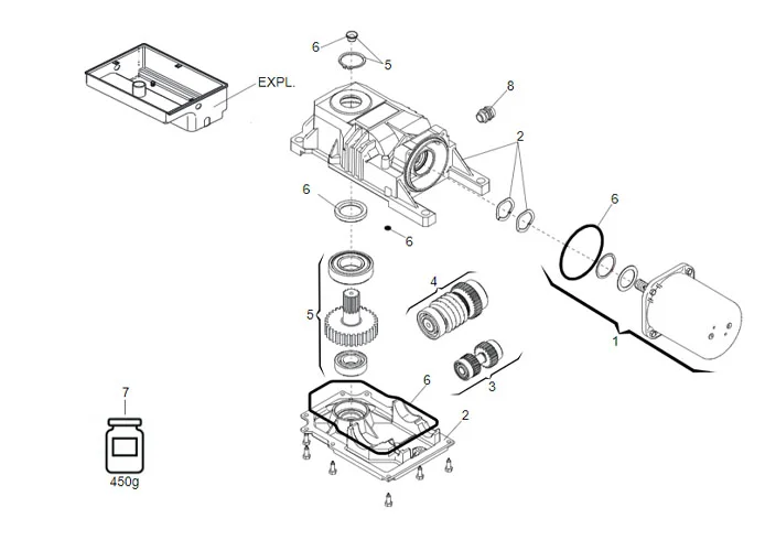 faac pagina ricambi per motore 770 24v