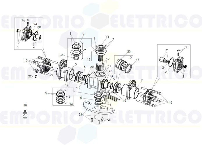 faac Seite Ersatzteile des s800h enc Antriebs 100° 